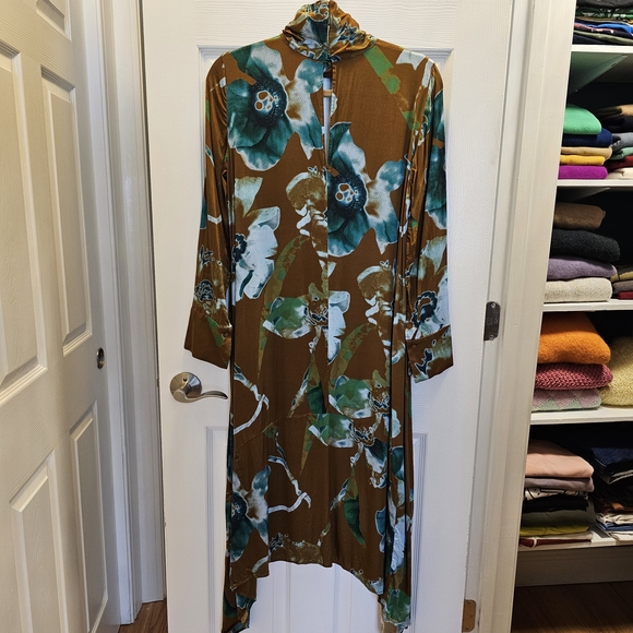 COS Brown Floral High‑Low Dress - Picture 6 of 10